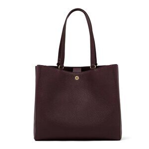 Dagne Dover Allyn Leather Tote in Oxblood